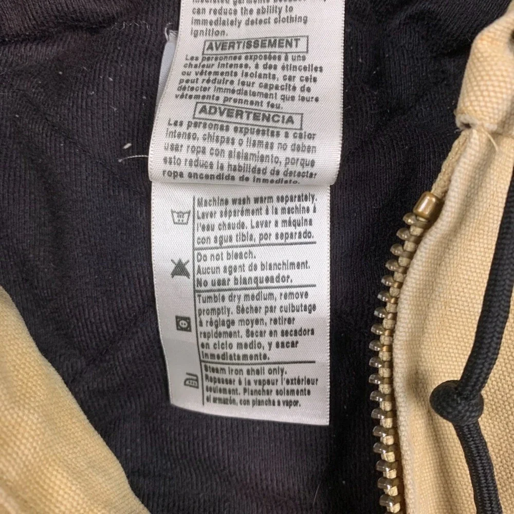 Vintage Carhartt Jacket Mens Medium J130 WET Active Jacket Quilted Distressed - Picture 6 of 16